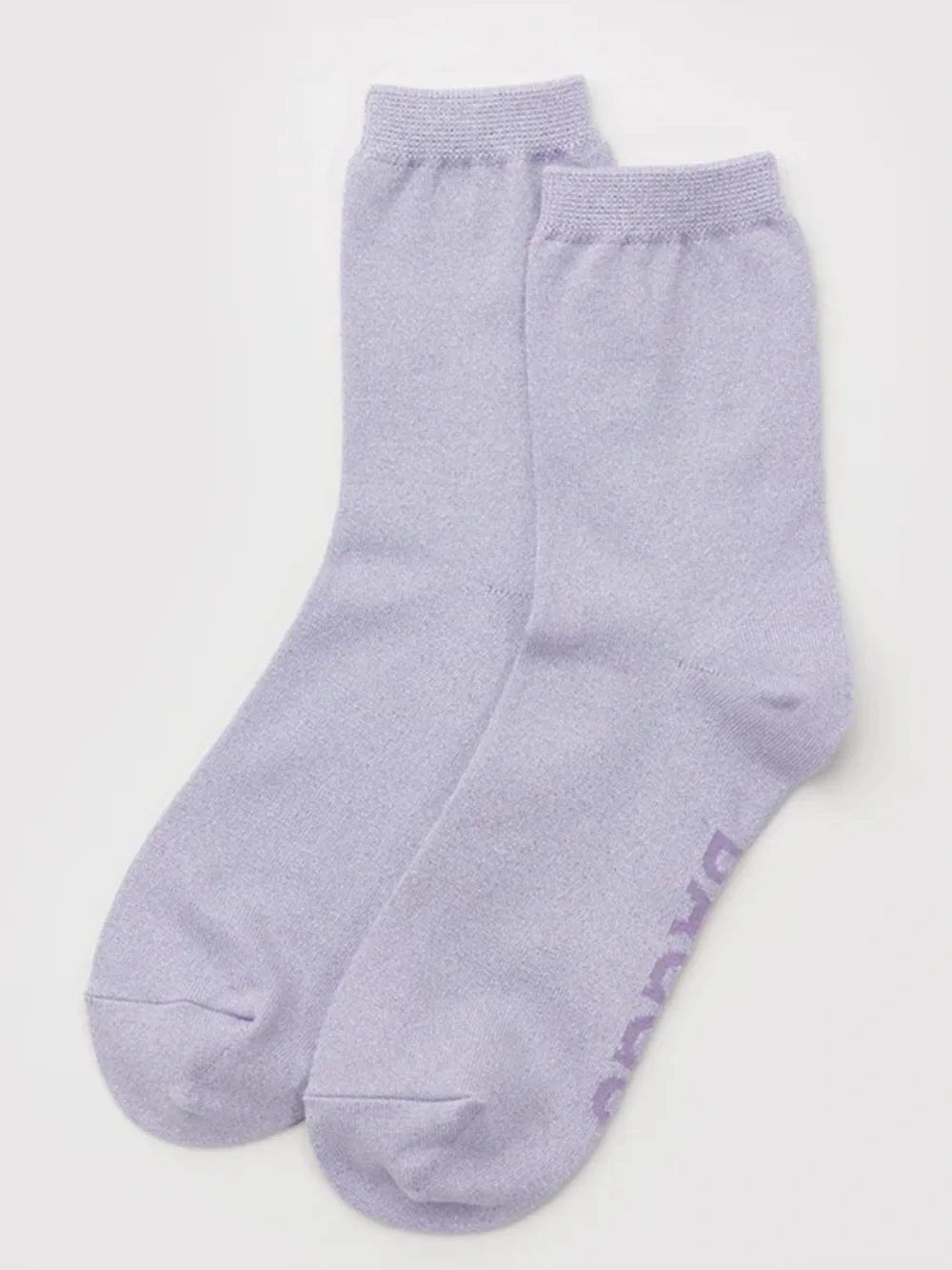 BAGGU Crew Socks In Lilac Metallic